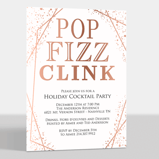 Pop Fizz Clink Foil Invitations